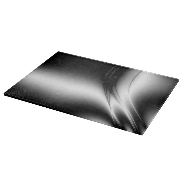 Black and White Estuary Glass Cutting Board (Corner)
