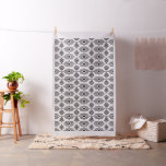 Black and white ethnic ikat, geometric pattern fabric