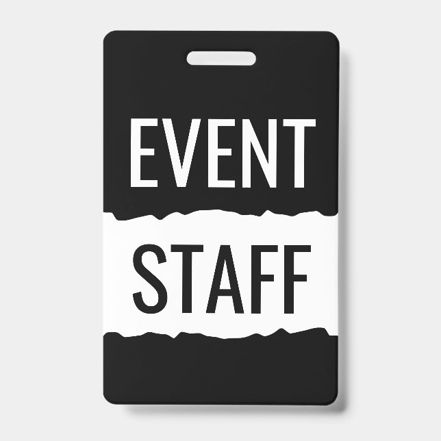 Black And White Event Staff Badges (Front)
