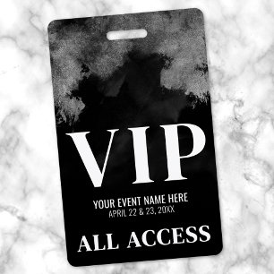 Black And White Event VIP Party Badge
