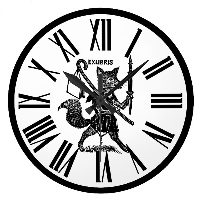 Black and White Ex Libris Clock