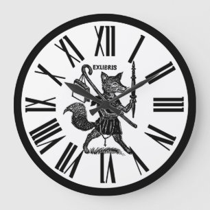 Black and White Ex Libris Clock