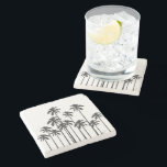 Black and White Exotic Tropical Palm Trees Stone Coaster<br><div class="desc">This black and white tropical exotic palm trees design is perfect for the trendy and stylish individual whom loves anything to do with summer or tropics. This whimsical and fun pattern is great for many occasions.</div>