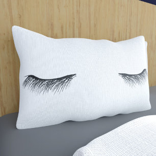 Black and White Eyes Asleep Mascara Lashes Pillowcase