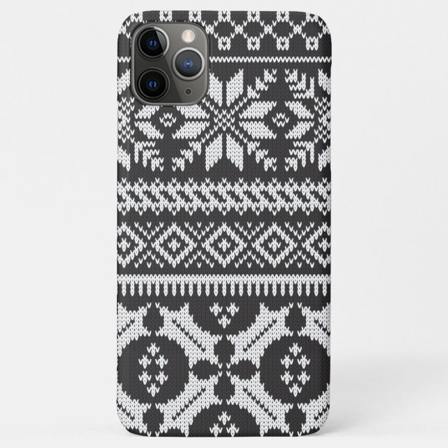 Black And White Fair Isle Knit Sweater Case-Mate iPhone Case (Back)