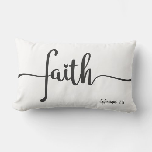 Black and White Faith Inspirational Throw Pillow