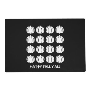 Black and White Fall Decor Pumpkins Placemat