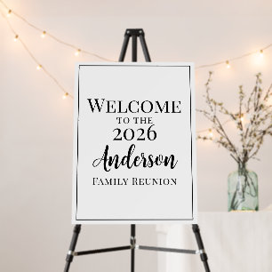 Black and White Family Reunion Modern Simple Foam Board