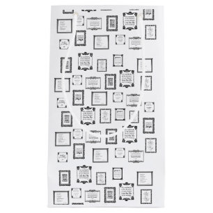 Black and White Famous Framed Quotes Pattern Bag
