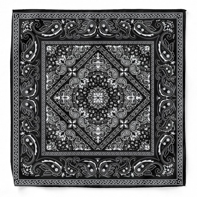 Black and White Fancy Bandana (Front)