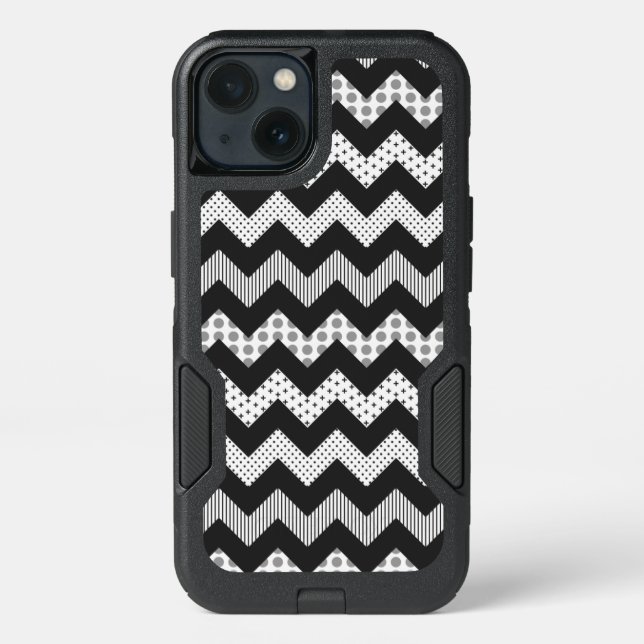 Black and White Fancy Chevron Samsung S8 Case (Back)