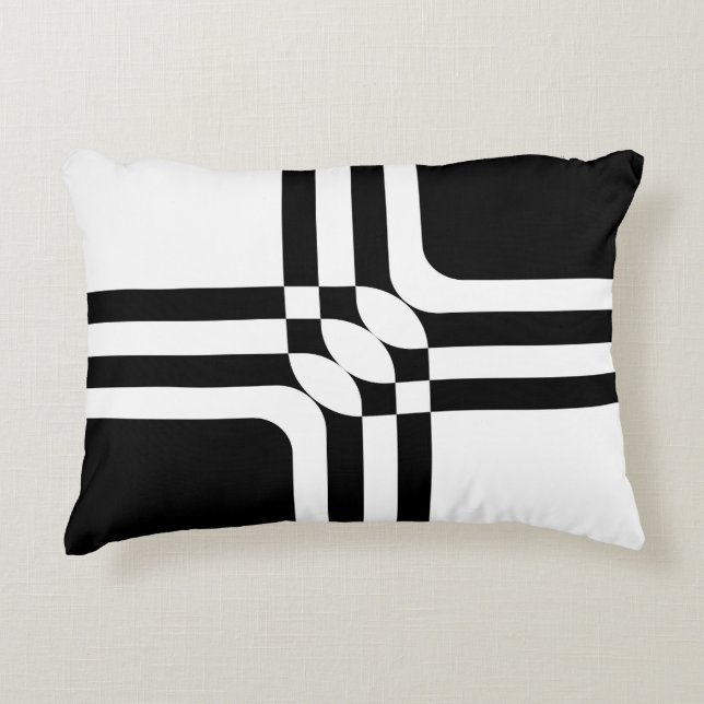 Black and white fantasy accent pillow (Front)