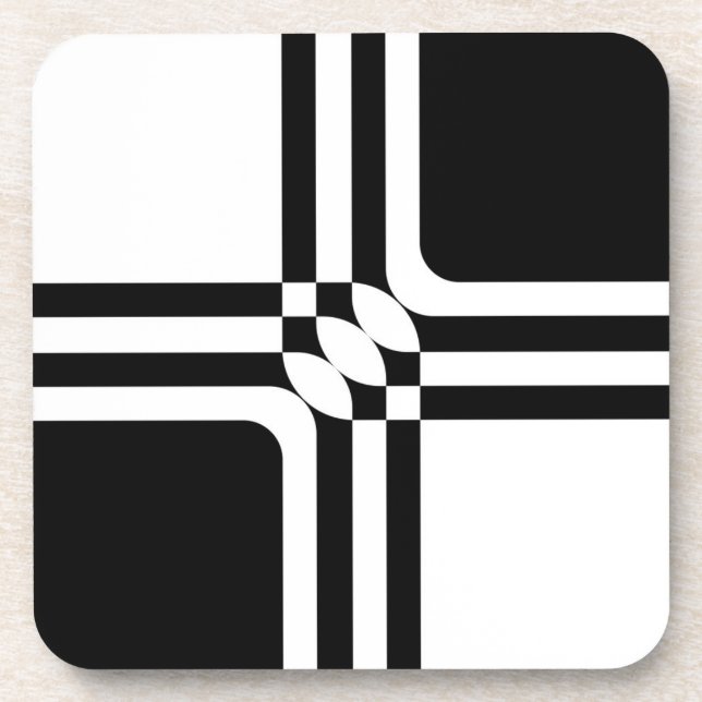 Black and white fantasy beverage coaster (Front)