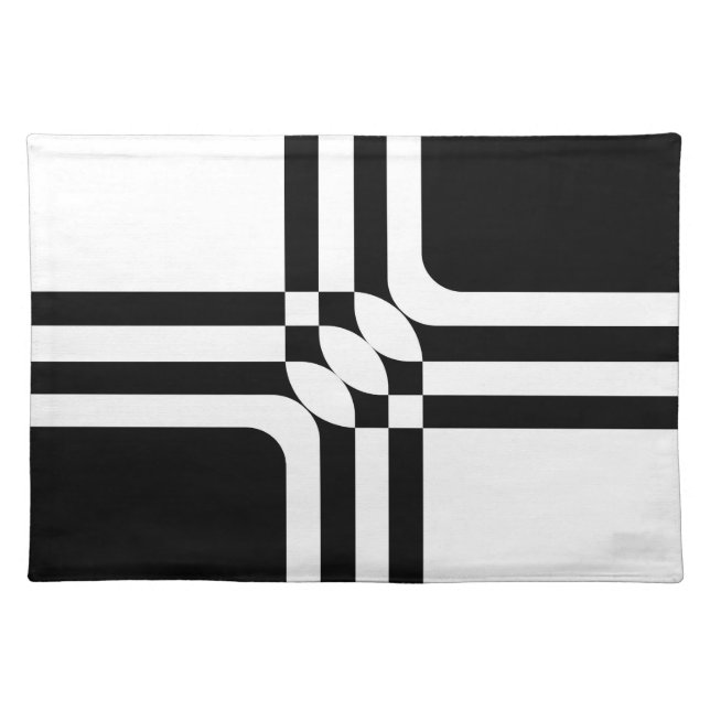 Black and white fantasy cloth placemat (Front)