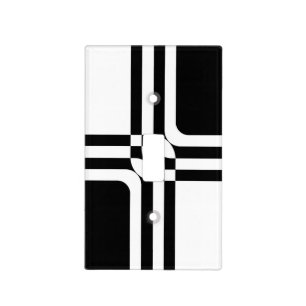Black and white fantasy light switch cover