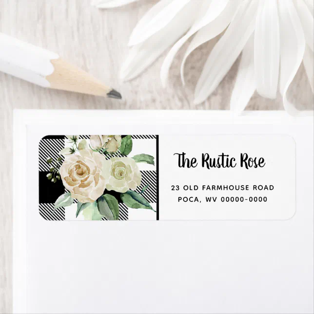 Black Lab Address Signs Black and White Farmhouse Style Return Address Lab Label | Zazzle