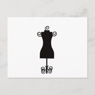 Black and White Fashion Dress Mannequin Postcard