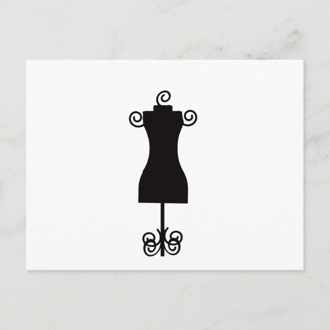 Black and White Fashion Dress Mannequin Postcard (Front)