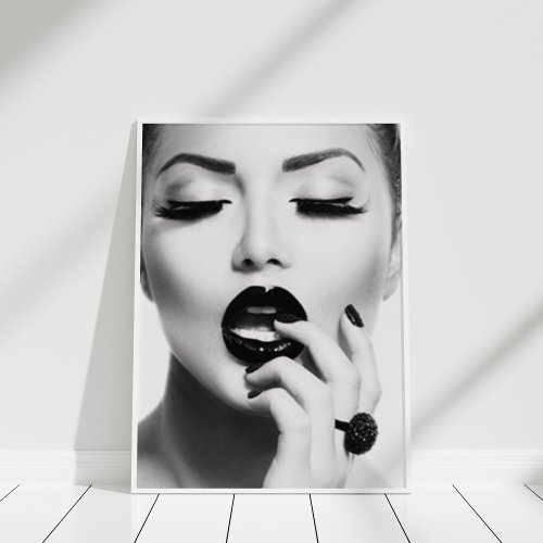 Black and White Fashion Portait Poster Print