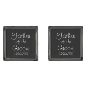 Black and White Father of the Groom Cufflinks