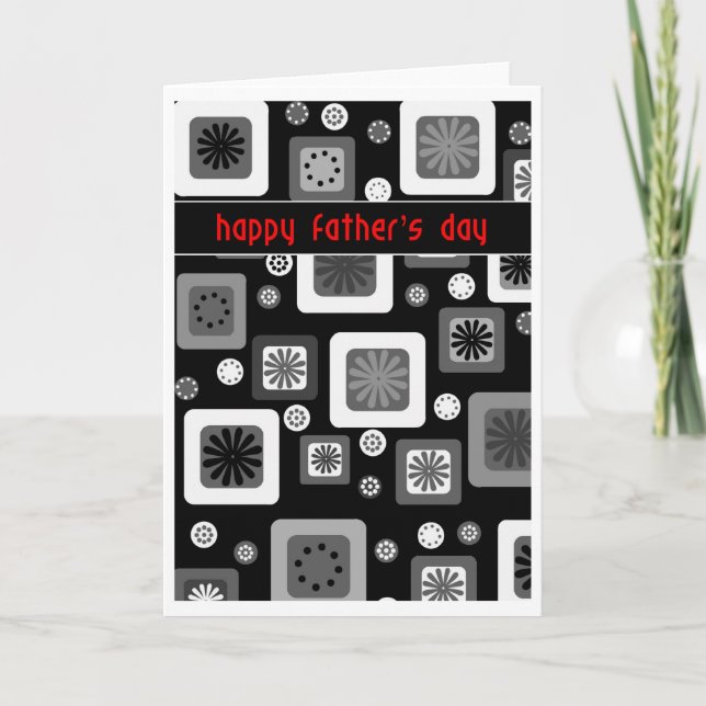 Black and white Father's Day Card (Front)