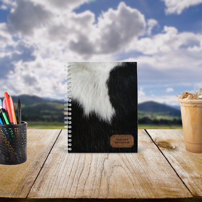 Black and White Faux Cow Fur and Leather  Notebook (Creator Uploaded)