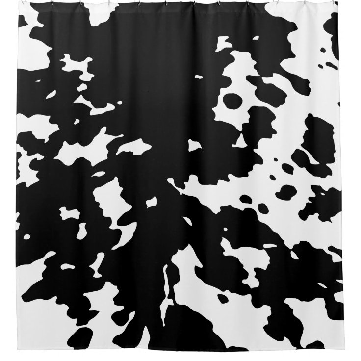 Black and White Faux Cowhide Cowboy Shower Curtain Zazzle