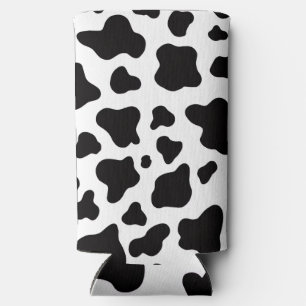 Black and white Faux Cowhide Seltzer Can Cooler