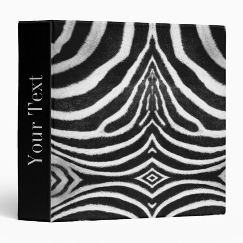 black and white faux fur stripes Zebra Print 3 Ring Binder