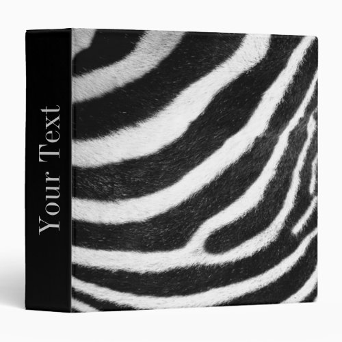 black and white faux fur stripes Zebra Print 3 Ring Binder