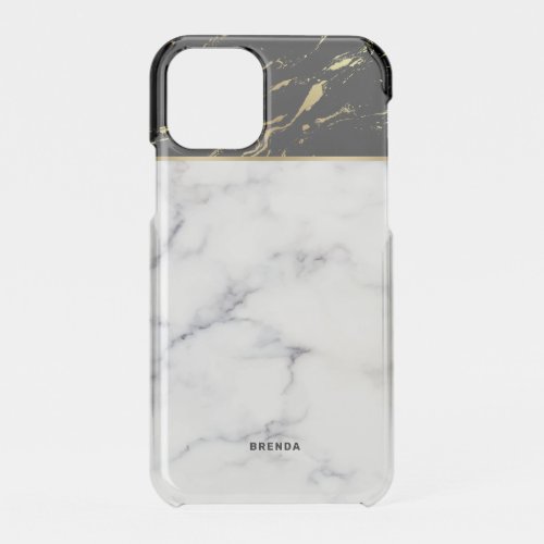 Black and white faux marble iPhone 11 pro case