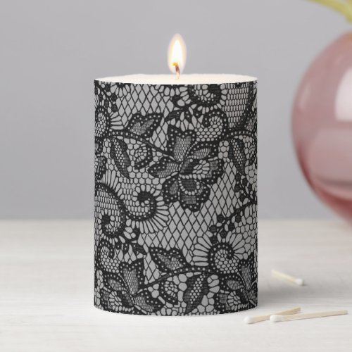 Black And White Faux Pillar Candle