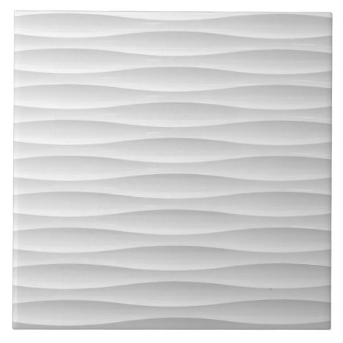 Black and White Faux Striped Textile Ceramic Tile