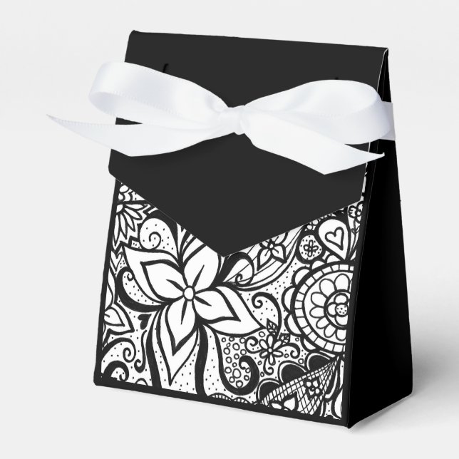 Black and White Favor Boxes (Front Side)