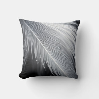 Black and White Feather Throw Pillow