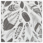 Black and white feathers pattern fabric