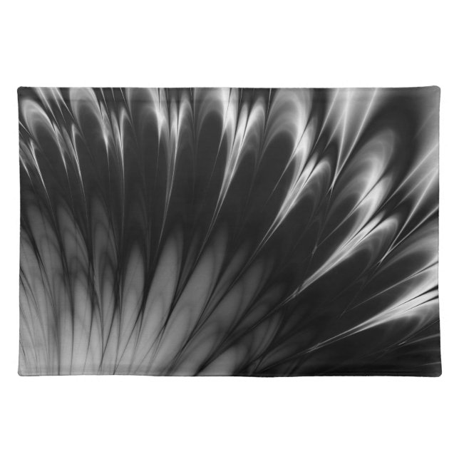 Black and White Feathers Placemat (Front)
