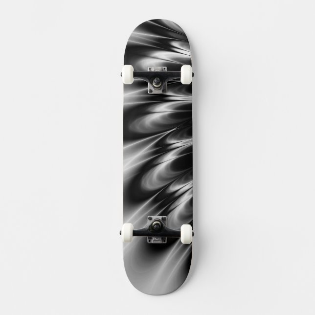 Black and White Feathers Skateboard (Front)