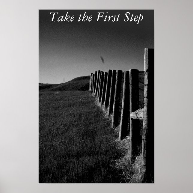 Black and white Fence Poster/Motivational Poster (Front)