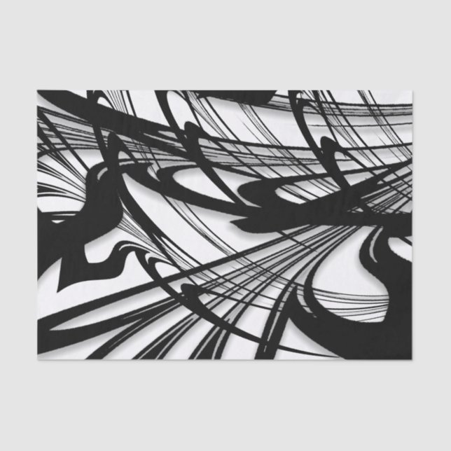Black and White Fern Glen Tissue Paper (Front)