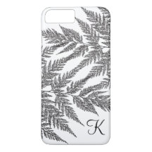 Black and White Fern Silhouette Monogram