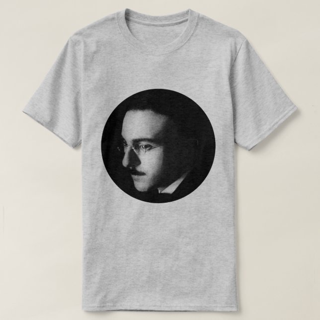BLACK AND WHITE FERNANDO PESSOA PORTRAIT T-Shirt (Design Front)