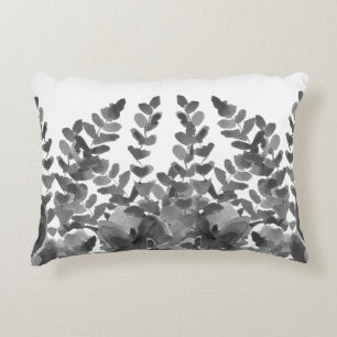Black and White Ferns Accent Pillow