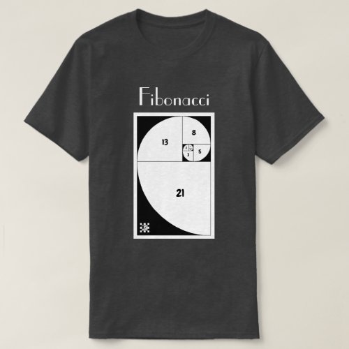 Black and White Fibonacci Sequence T_Shirt