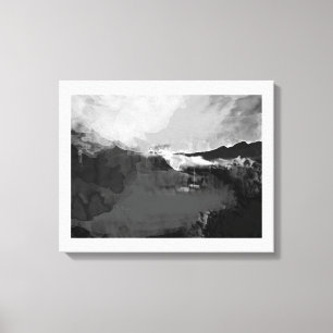 Black and white fictional painting canvas print