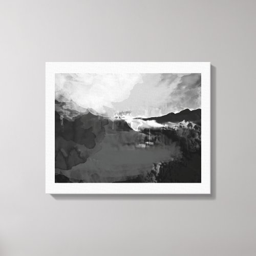 Black and white fictional painting canvas print