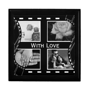Black and White Film Reel Custom Photo Gift Box