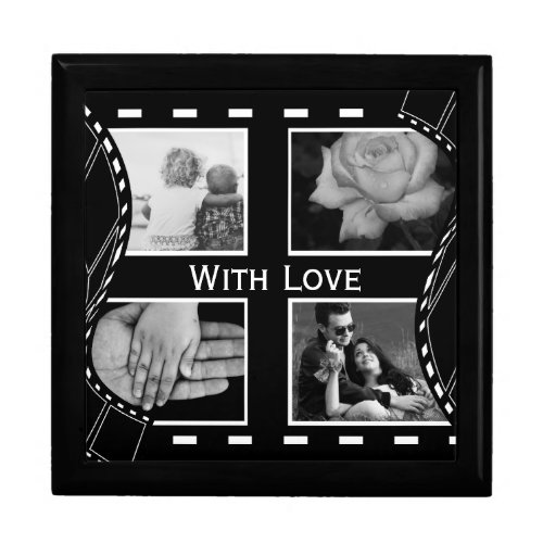 Black and White Film Reel Custom Photo Gift Box