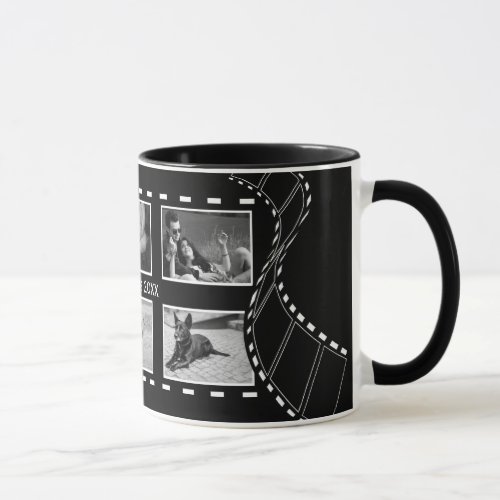 Black and White Film Reel Custom Photo Mug