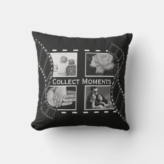 Black and White Film Reel Custom Photo Outdoor Pillow